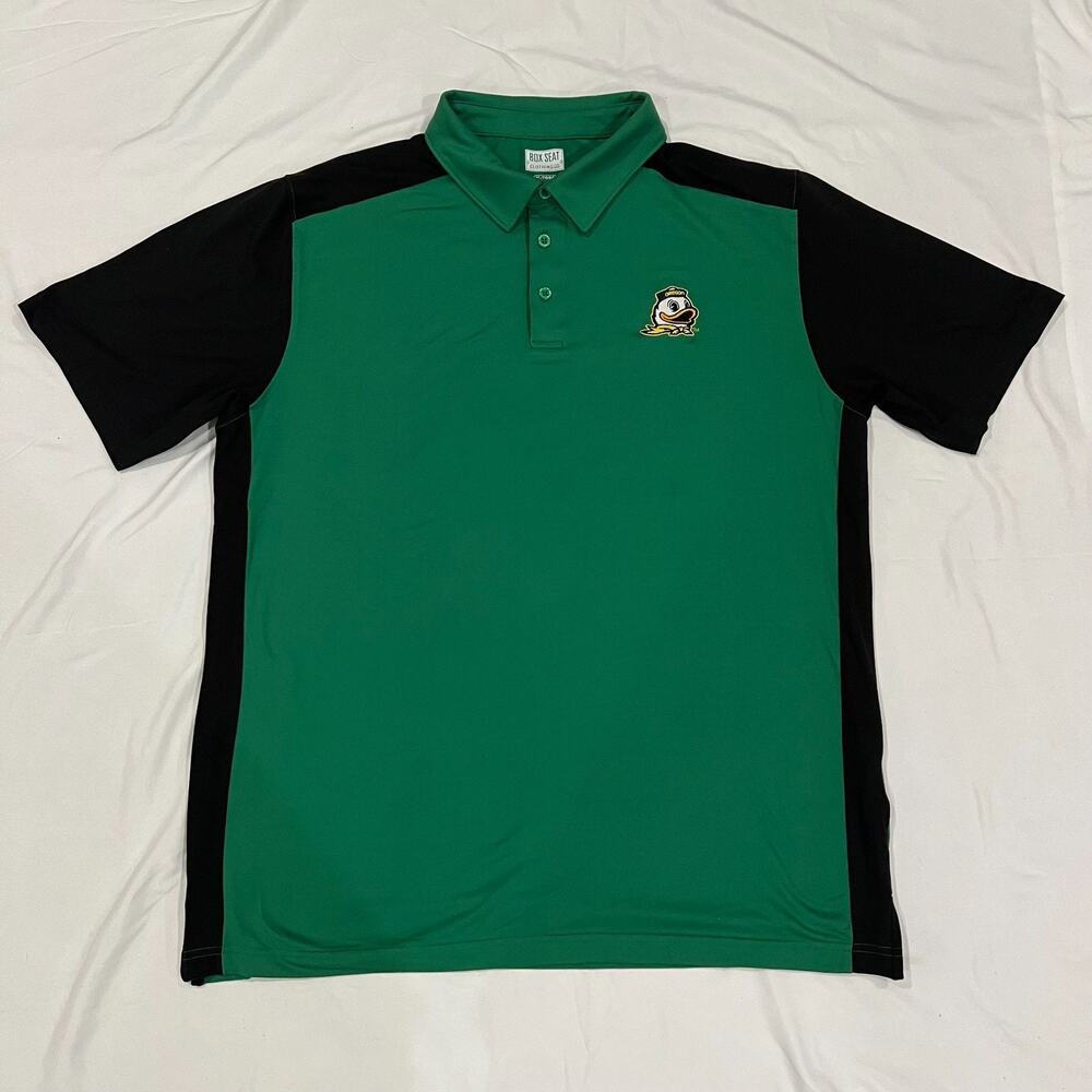 Oregon Ducks Polo Shirt Box Seat Clothing Co Mens Size XL Black Green